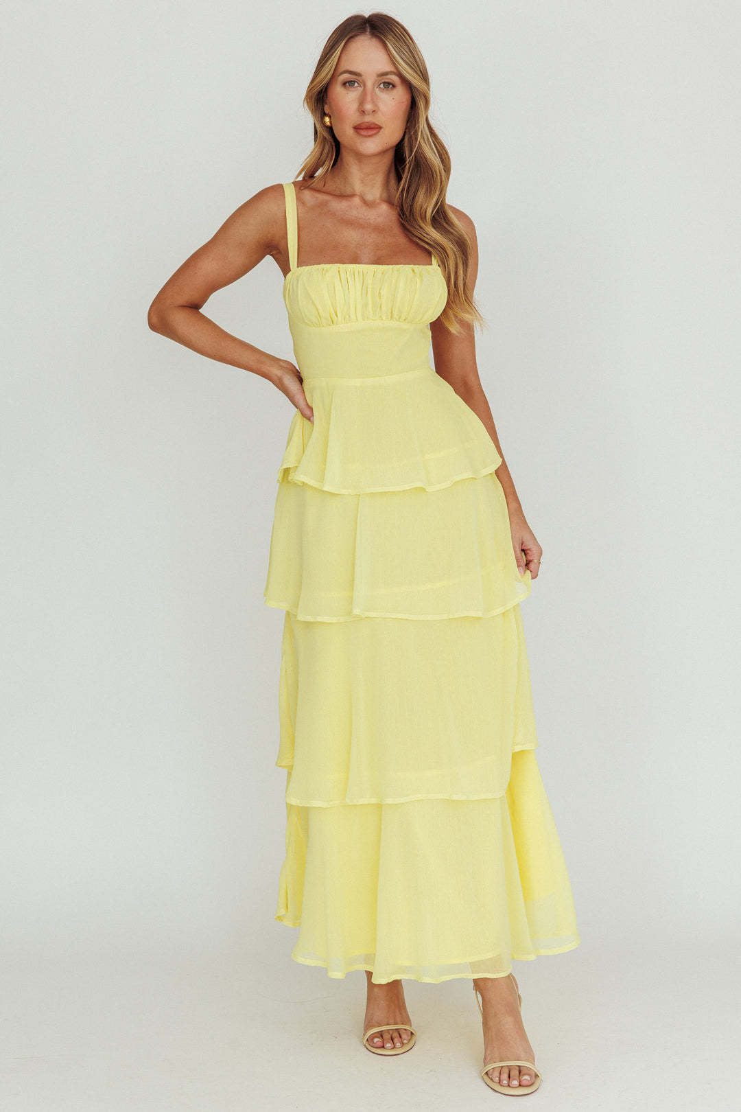 New Women's Suspender Layered Sleeveless Backless Dress