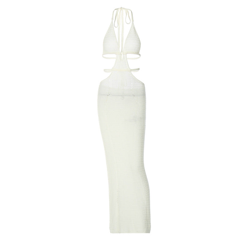 Women's Street Style Pure Desire Halter Wrapped Chest Hollow Dresses