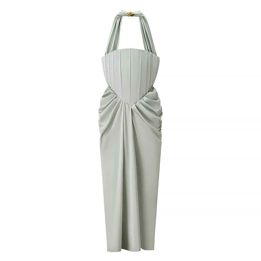 Women's Pure Color Halter Tube Dress Dresses