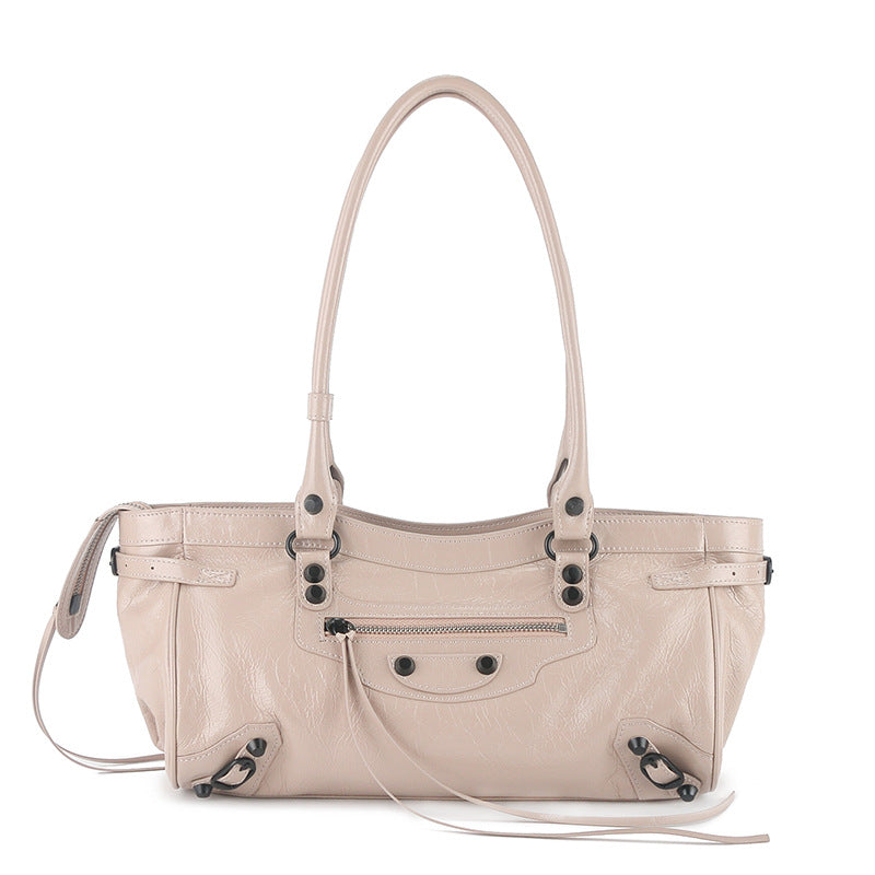 Women's Hot Underarm Rivet Motorcycle Retro Commuter Large Armpit Bags