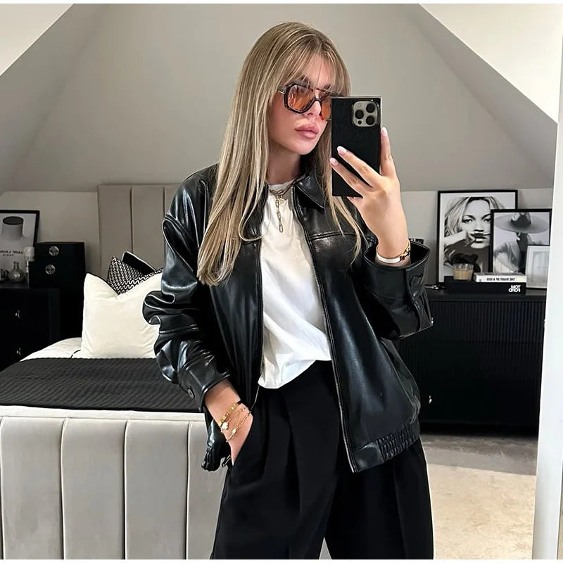 Women's Cool Pretty Faux Leather Bomber Jackets