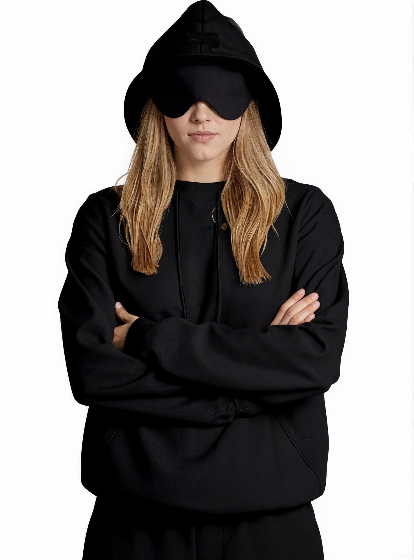 Women's Pocket Hoodie With Eye Mask Travel Sweaters
