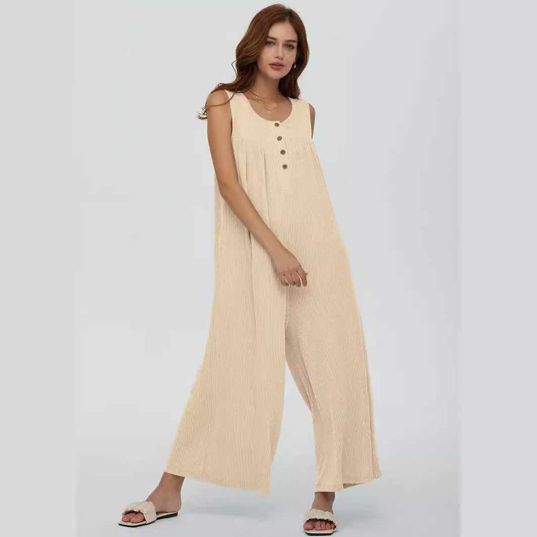 Attractive Slouchy Women's Fresh Casual Pocket Women's Jumpsuit/clothing