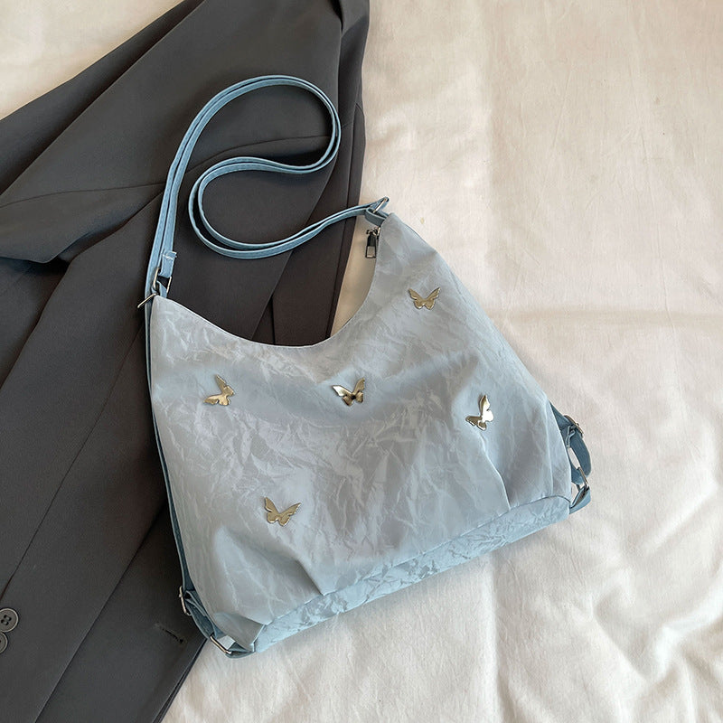 Soft Leather Large Capacity Butterfly Decorative Tote Bags