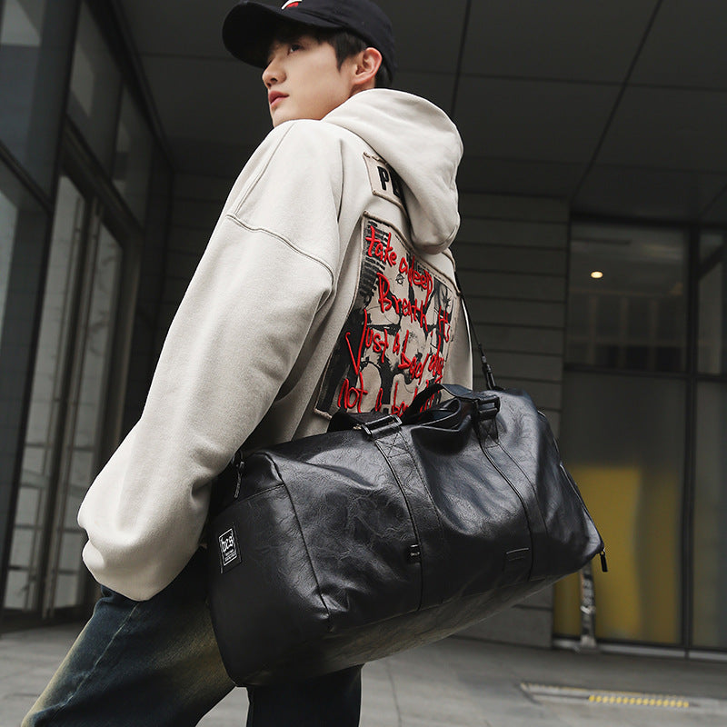 Women's & Men's & Leather Fitness Large Capacity Trip Travel Bags