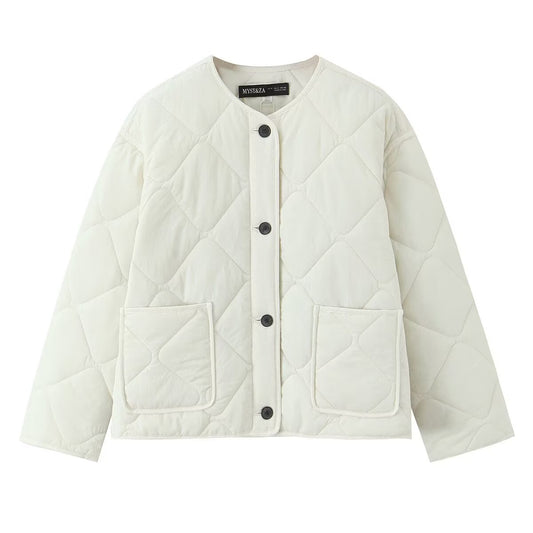 Women's Fashion Casual Round Tie Chest Pocket Coats