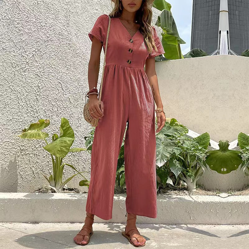 Women's Leisure Commute Cropped Summer Wide Leg Pants