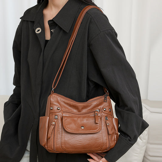 Women's Fashion Practical Washed Simple Mother Crossbody Bags