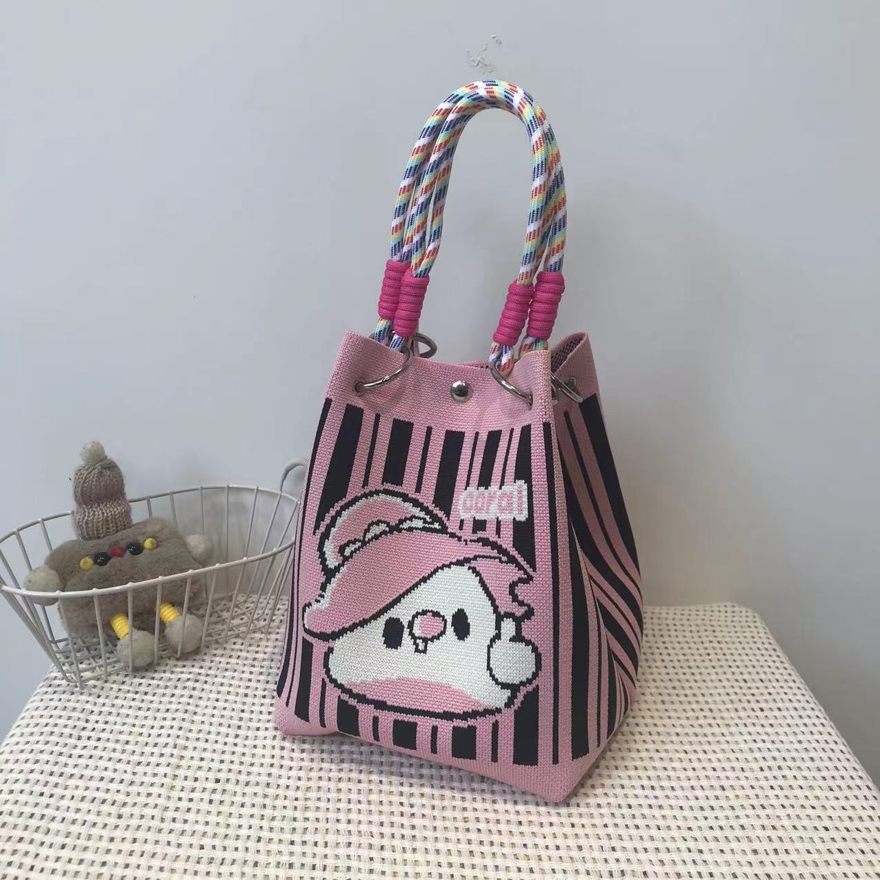 Retro Crazy Bird Knit Leisure Knitted Handbags
