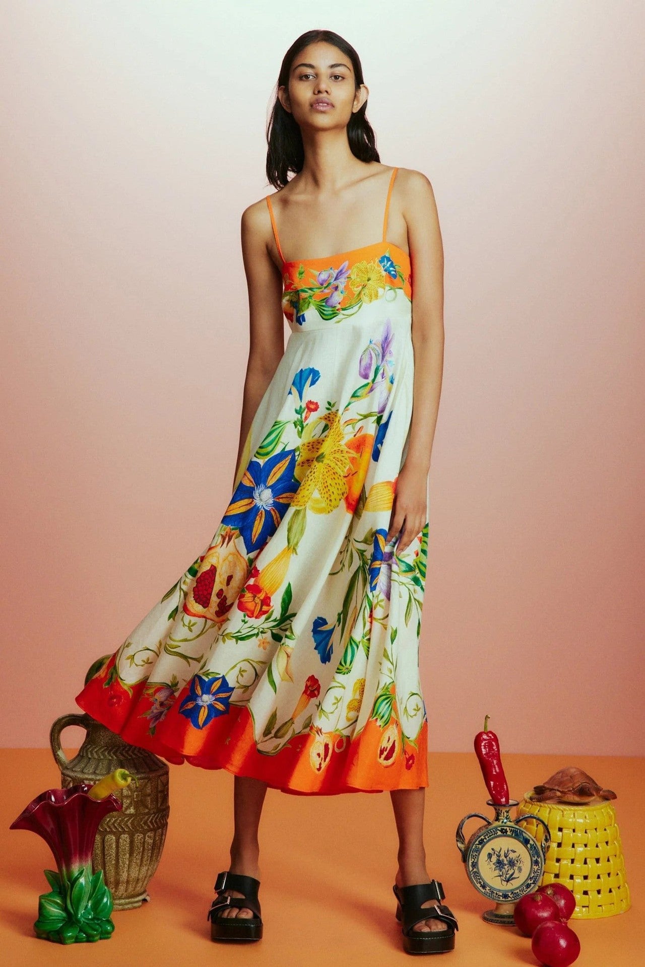 Women's Summer Beach Style Positioning Printing Large Swing Dress