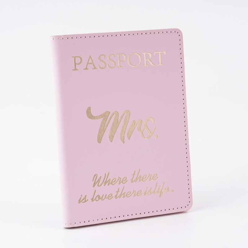 Leather For Boys Couple Passport Cover Ticket Clip Card Holder