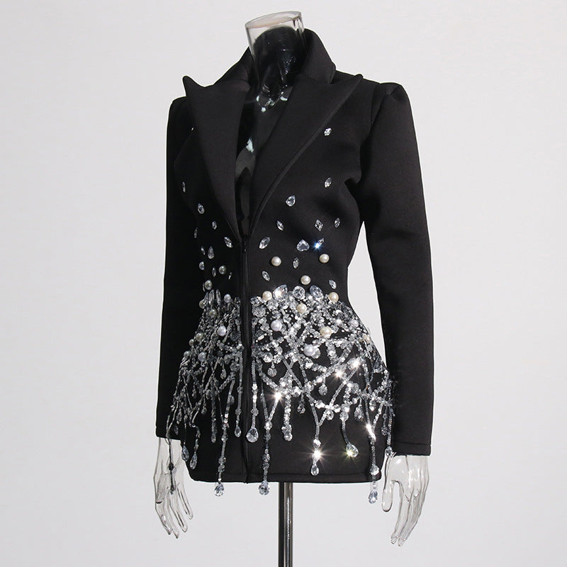 Women's Style Lapel Long Sleeve Butterfly Sequins Blazers