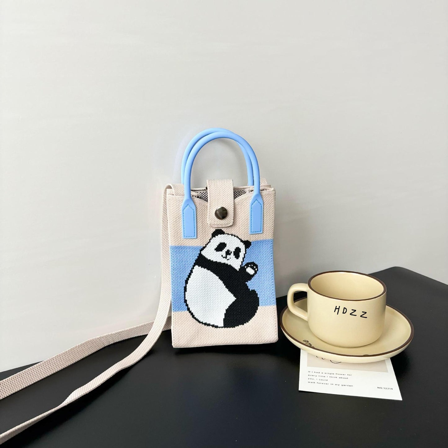 High Sense Mobile Cartoon Knitted Dopamine Bags