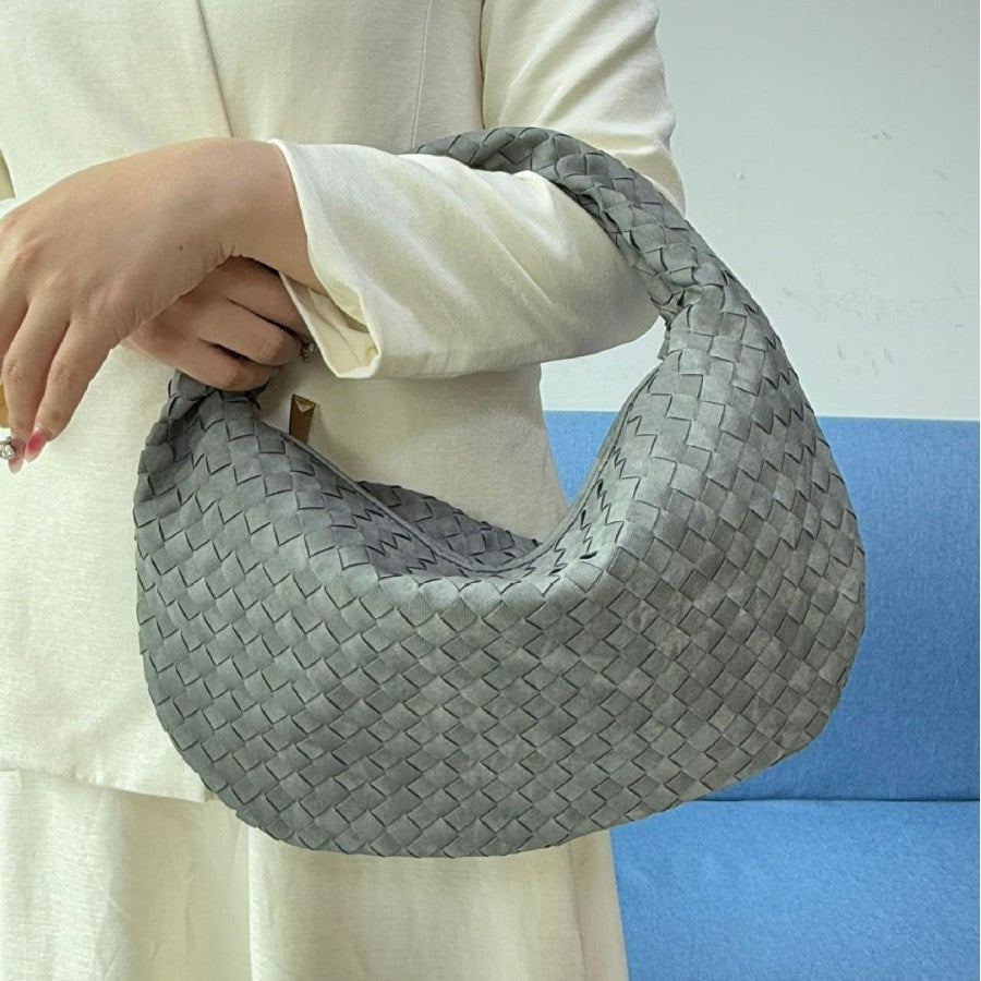 Women's Denim Woven Fashion Portable Horn Bags