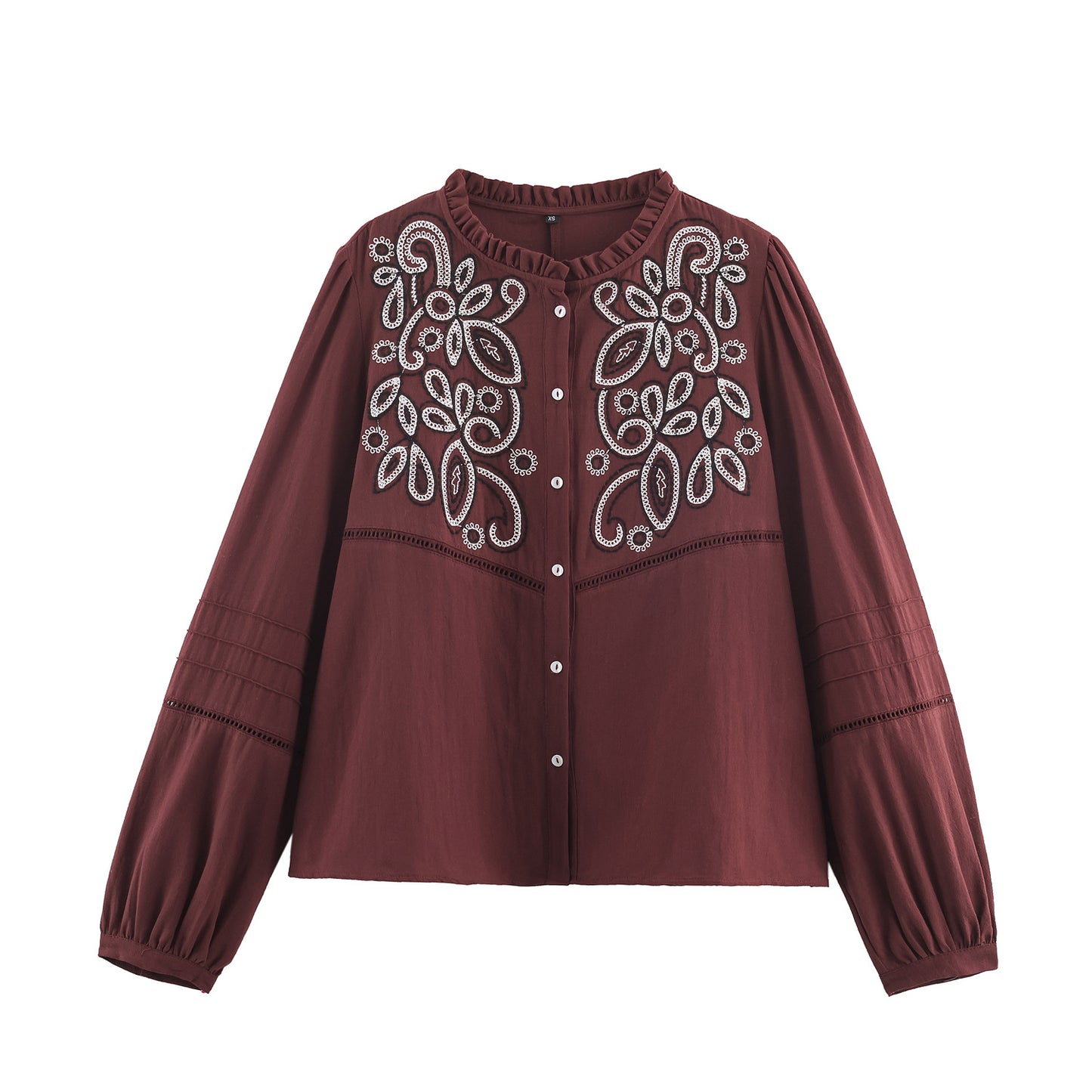 Women's Fashion Casual Chest Embroidered Shirt Blouses