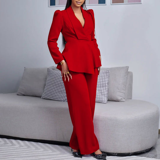 Women's Classic Fashionable Elegant Ruffled Long-sleeved Suits