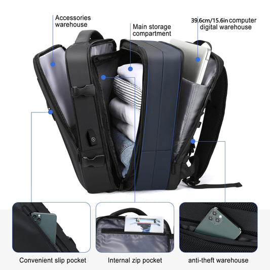 Men's Comfortable Slouchy Scalable Trip Computer Backpacks