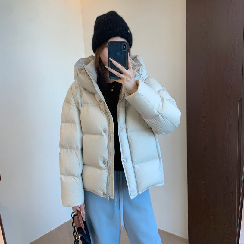 Fluffy Puff Hooded White Duck Down Coats