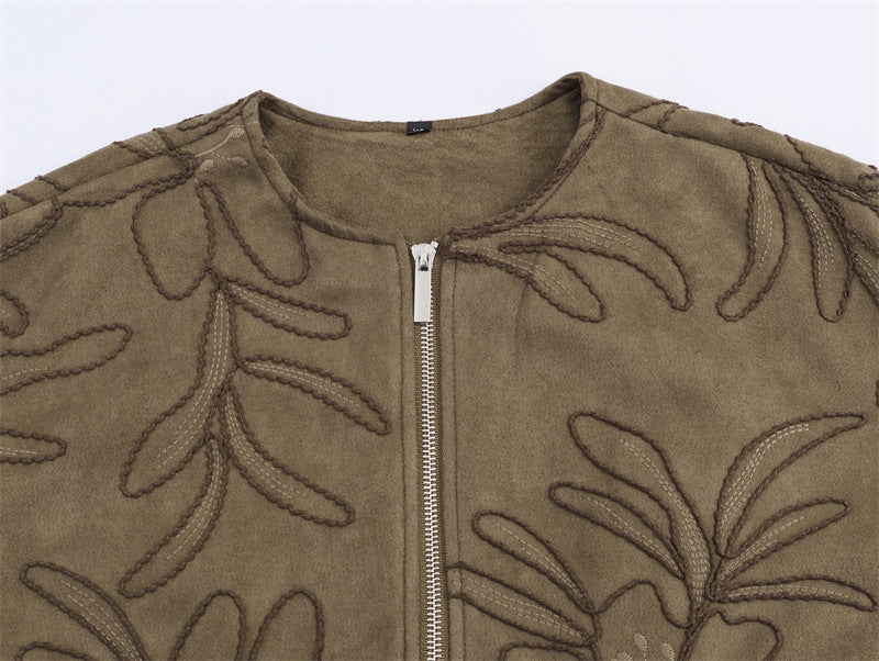 Women's Autumn Fashion Casual Loose Simple Embroidered Coats