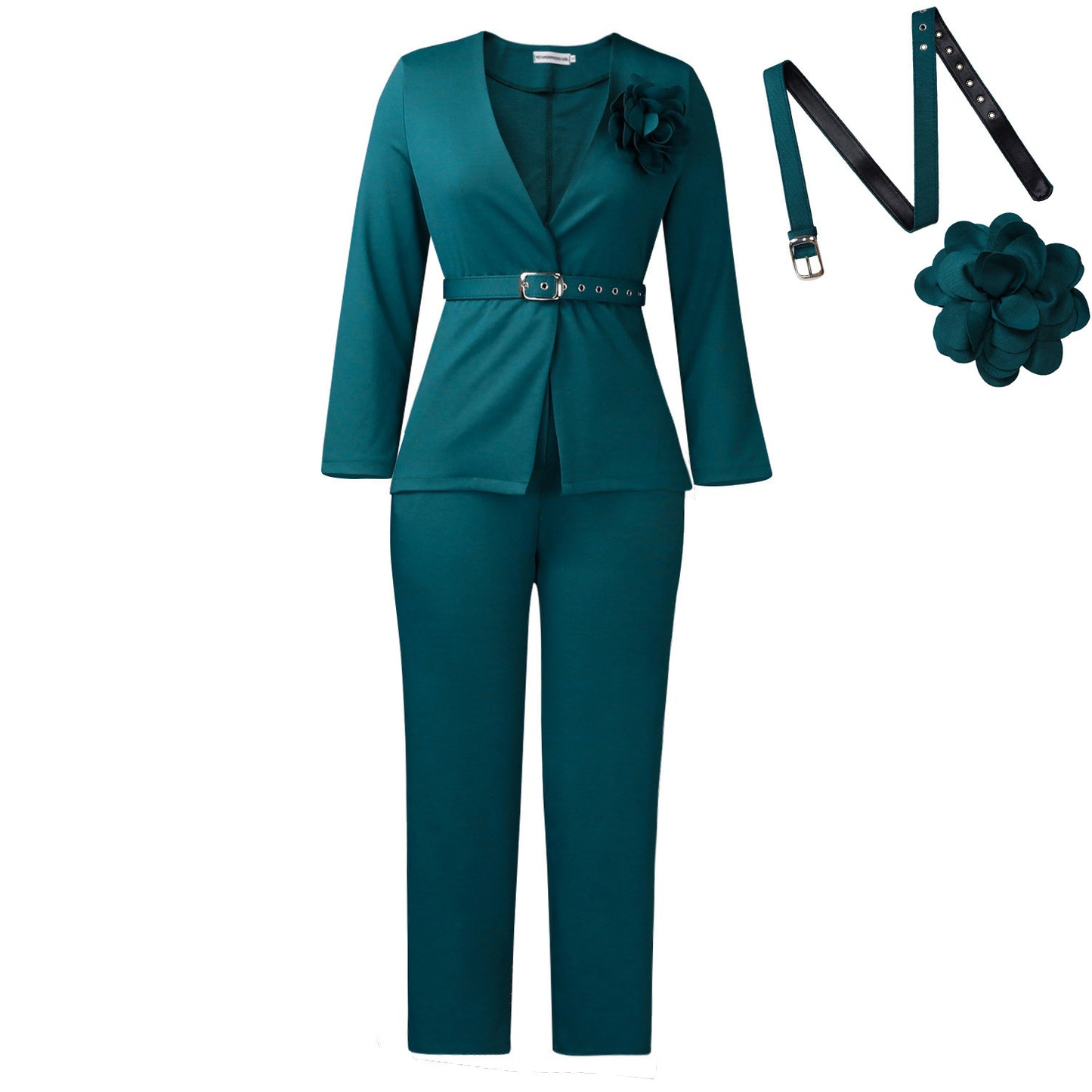 Women's Solid Color Fashion Two-piece African Suits