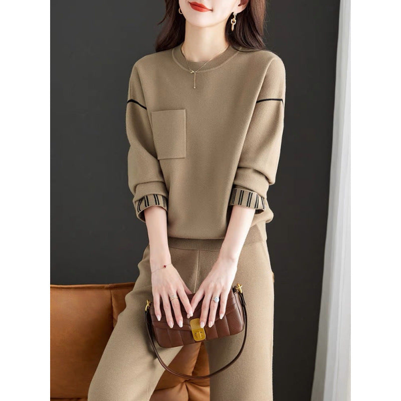 Women's Hiding Fat Autumn Fashion Two-piece High-grade Suits