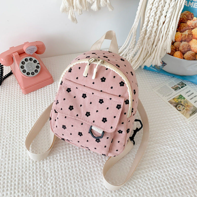 Unique Durable Corduroy Cute Female Soft Backpacks