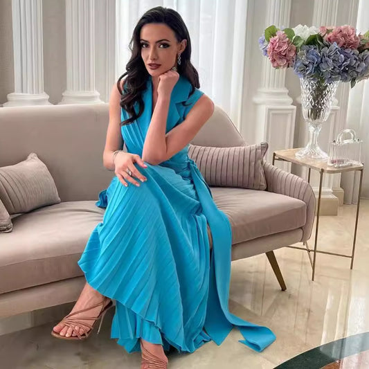 Women's Collar Pleated Solid Color Wide Leg Jumpsuits