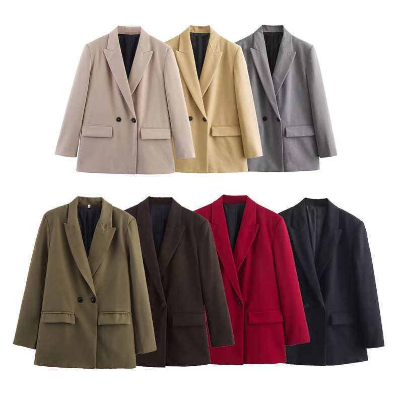 Women's Elegant Autumn Temperament Double Breasted Fashion Blazers