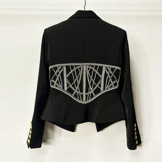 Luxury Beads Rhinestones Advanced Niche Design Blazers