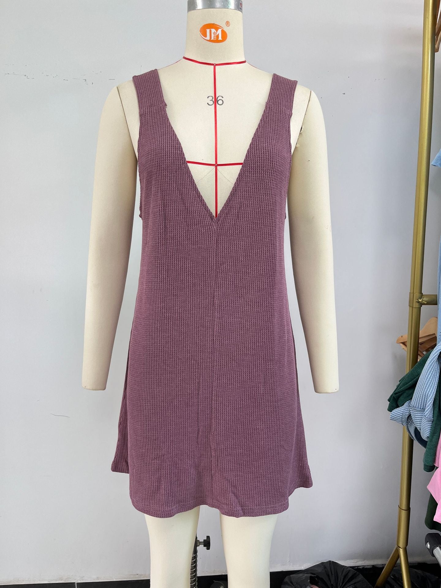 Solid Color Square Collar Reverse Loose Dress