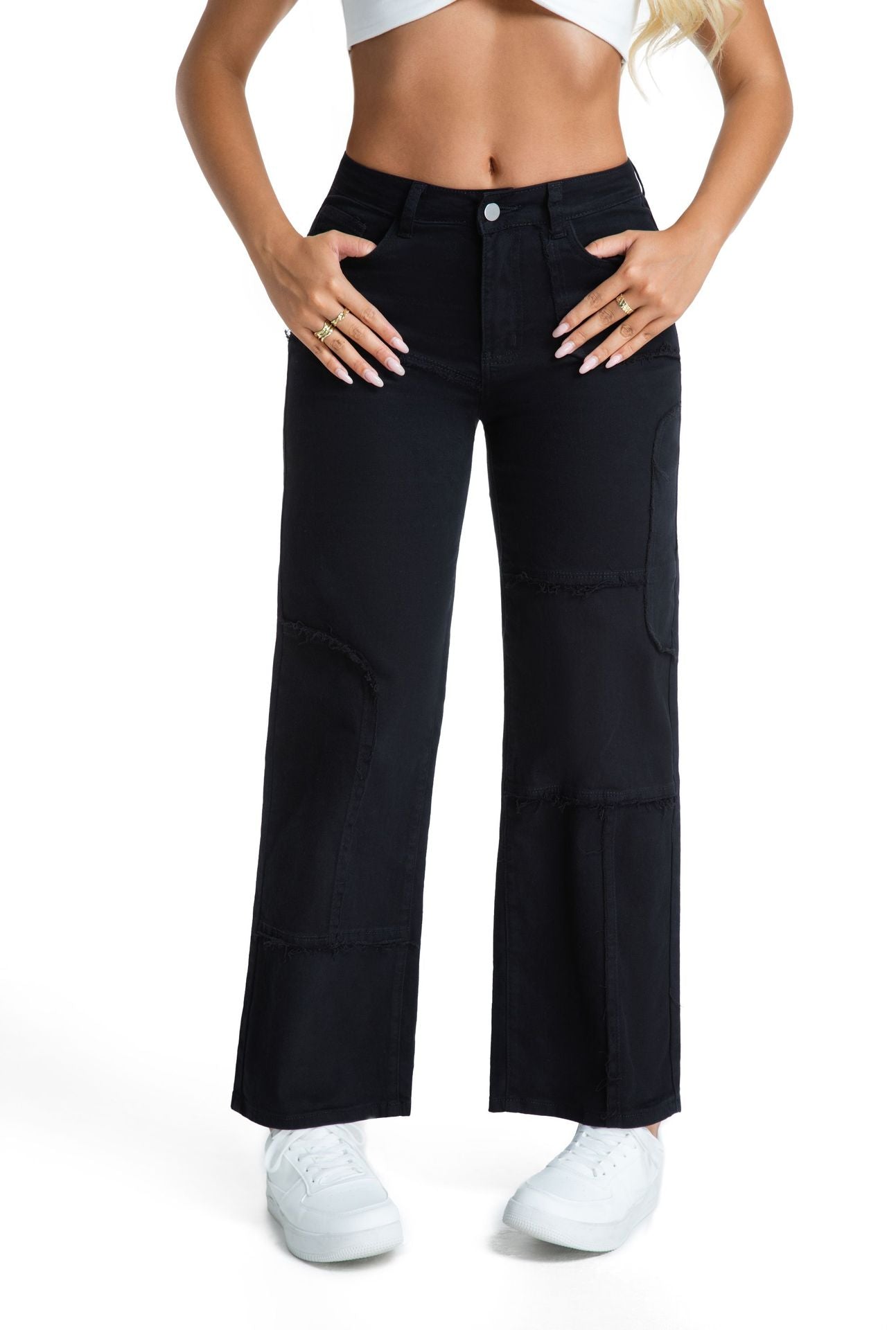 Women's Retro Loose Straight Cargo Trousers Women's Jeans