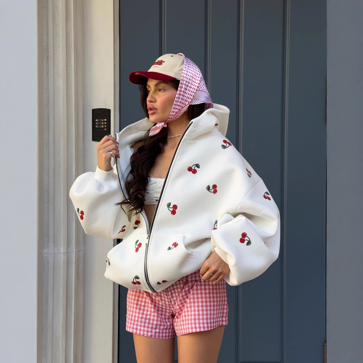 Women's Loose Idle Fashion Cherry Print High-grade Sweaters