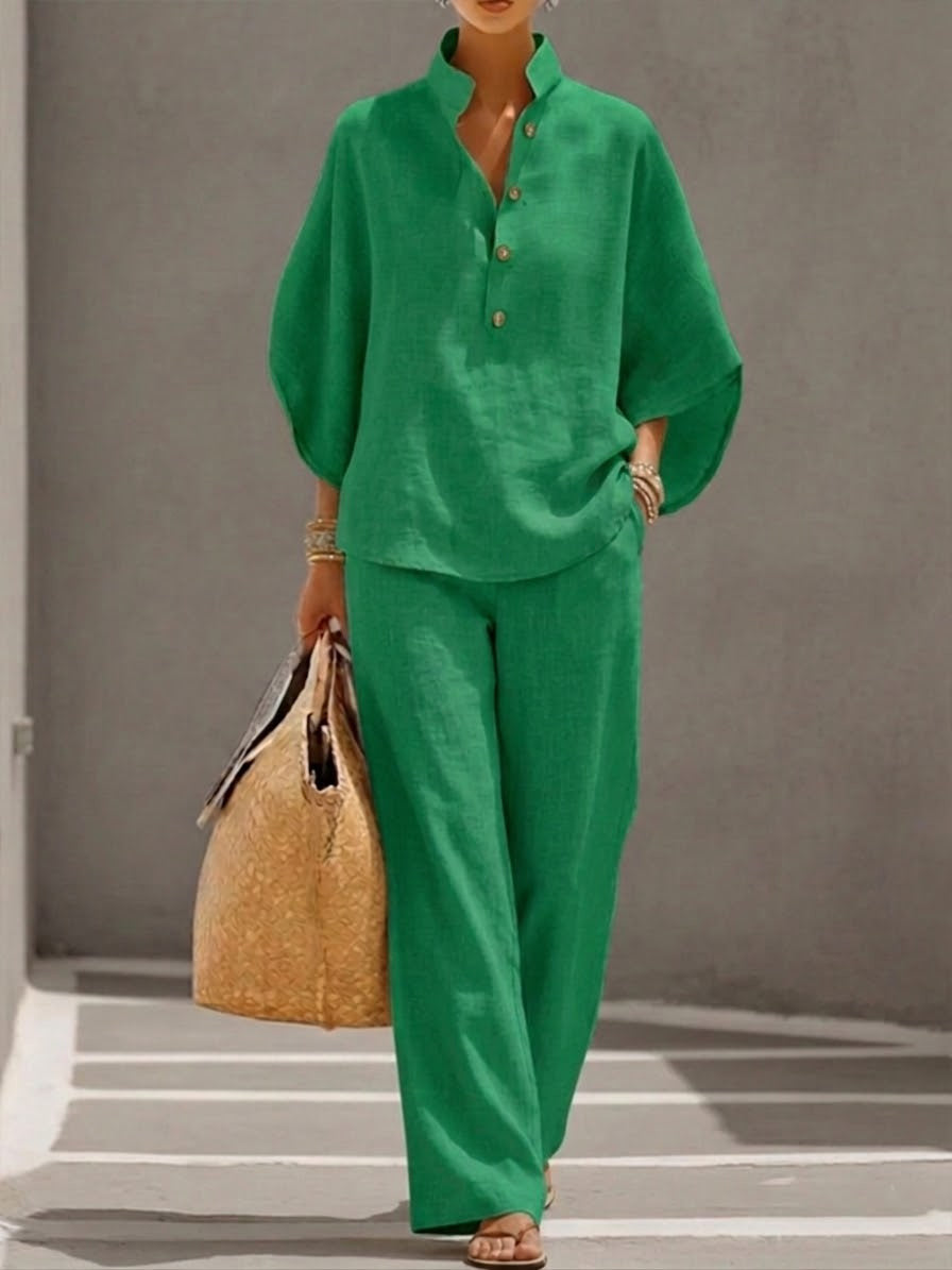 Women's Shirt Outfit Button Loose Comfort Suits