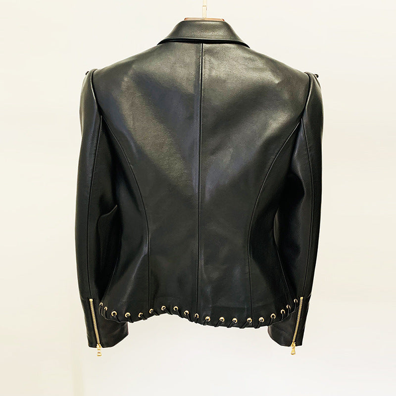 Charming Slouchy Fashion Corns Rope Leather Jackets
