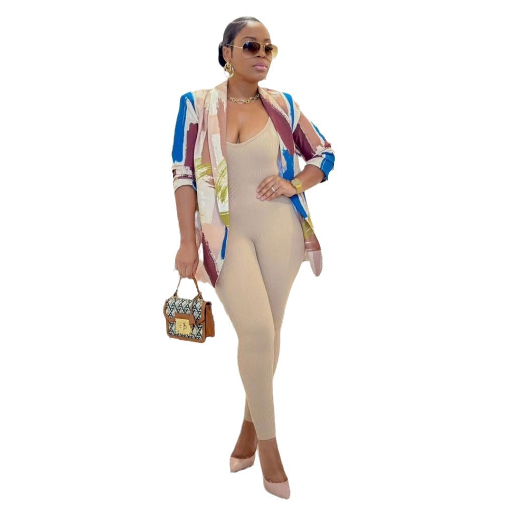 Classic Unique Casual Fashion Color Printing Blouses