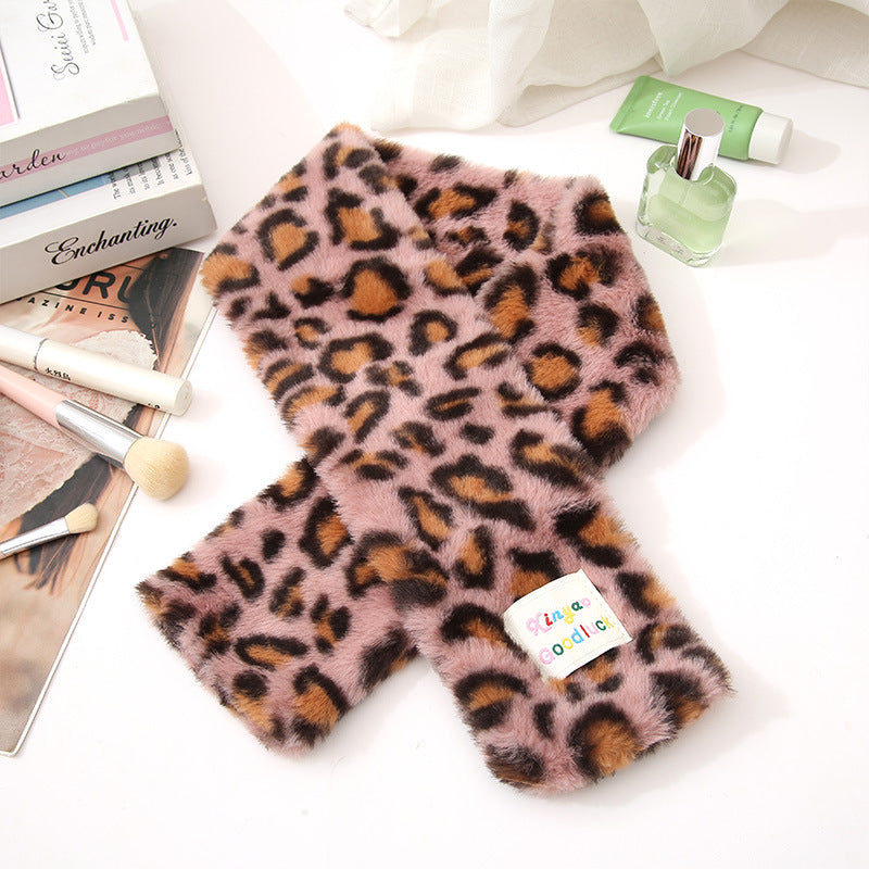 Plush Large Capacity Storage Leopard Print Hand-held Make-up Cosmetic Bags