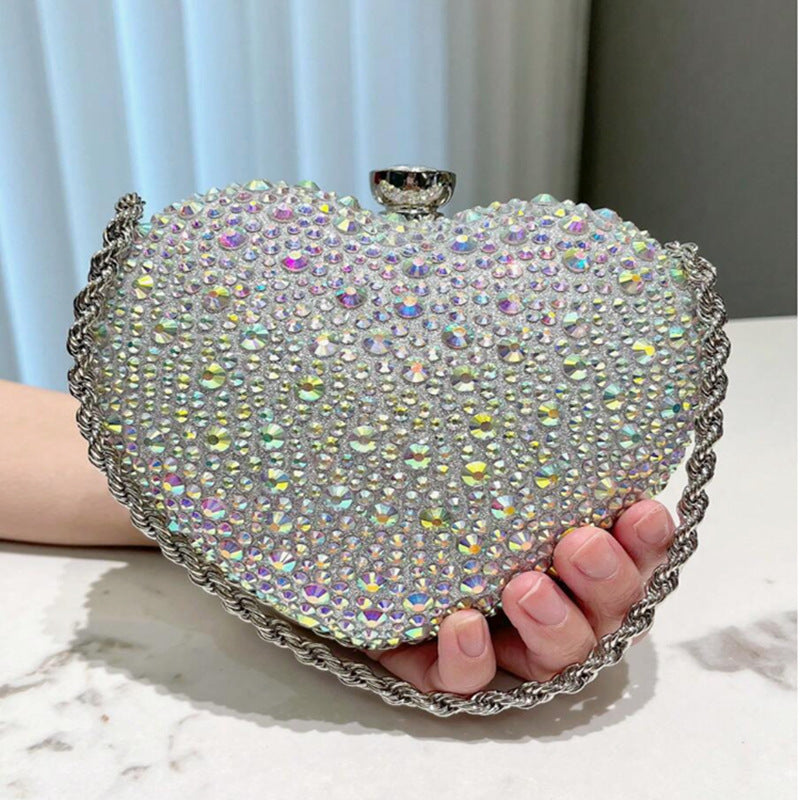 Women's Love Diamond Spring Fashion Chain Evening Bags