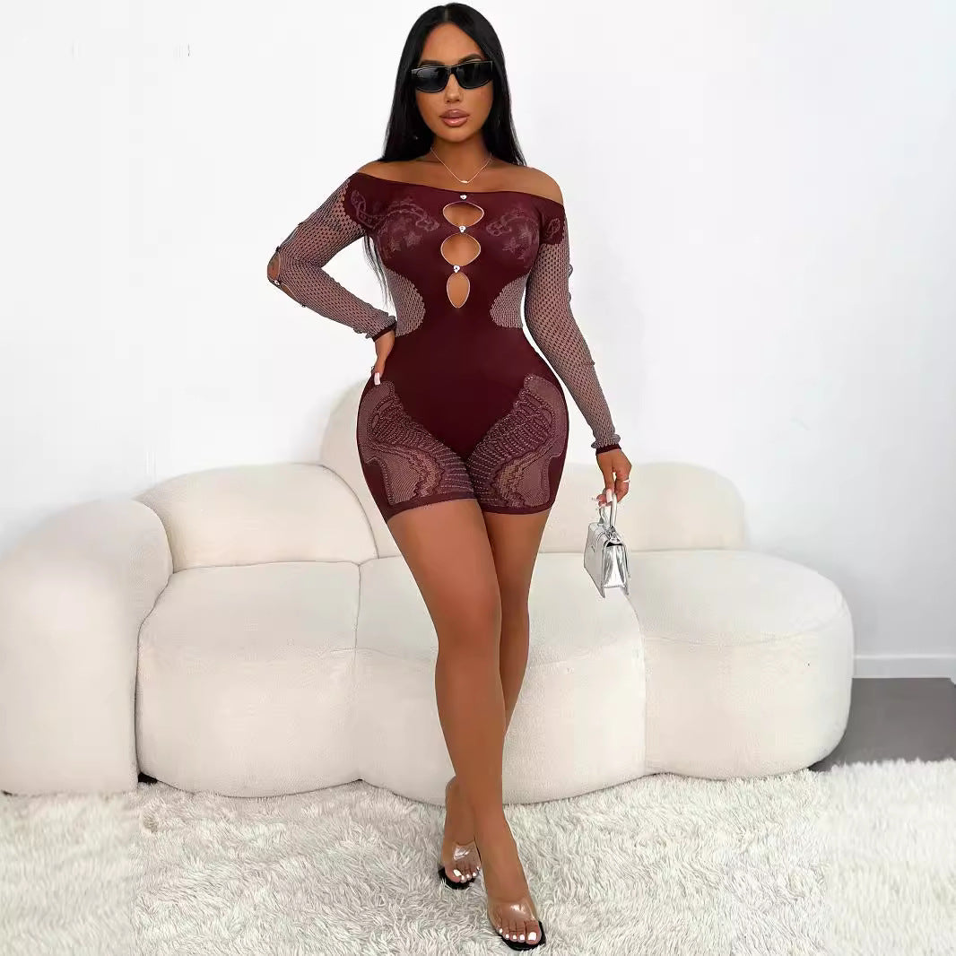 Women's Autumn Sexy Long-sleeved Knitted Fashionable Women's Jumpsuit/clothing