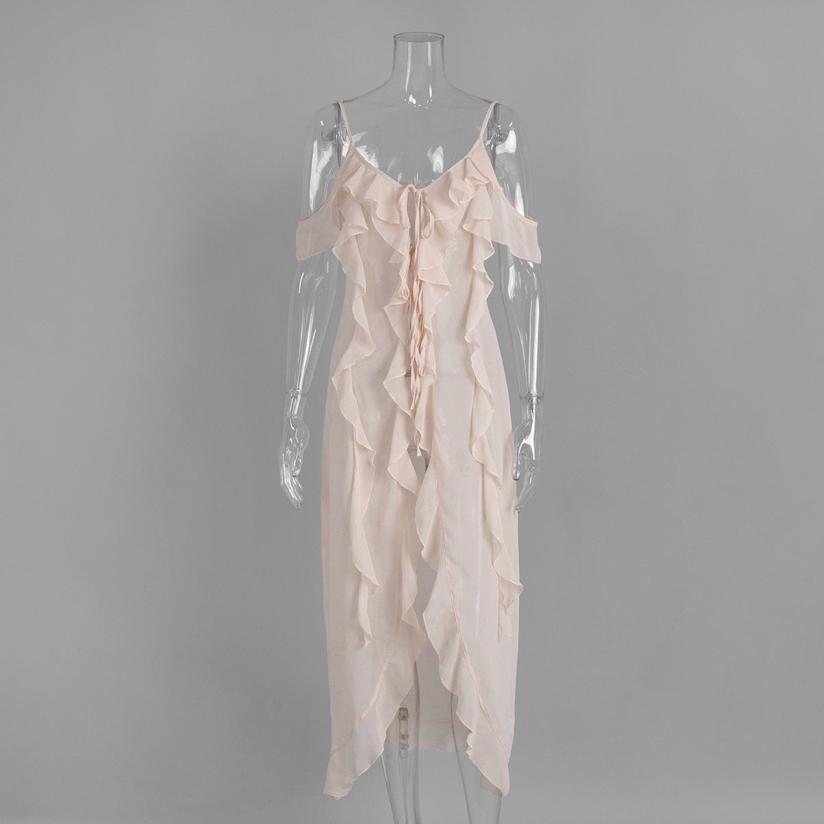 Women's Break Tea Sexy Suspender Dress Summer Ruffled Dresses