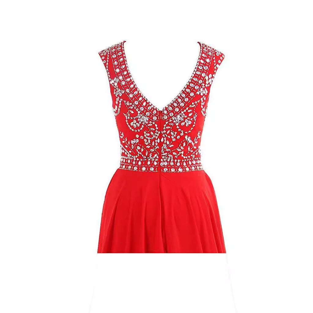 Tail Chiffon Sexy Bridesmaid Dress Double Wedding Dresses