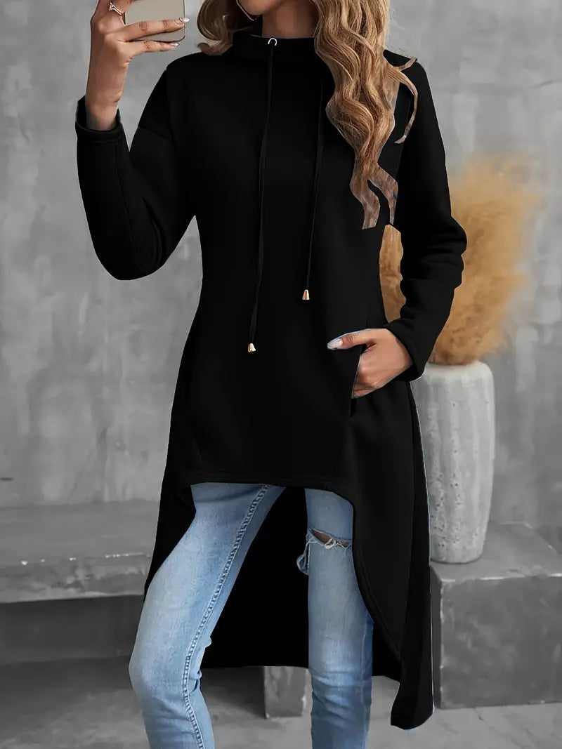 Creative Women's Long-sleeved Hooded Mid-length Elegant Women's Sweater, Sweater