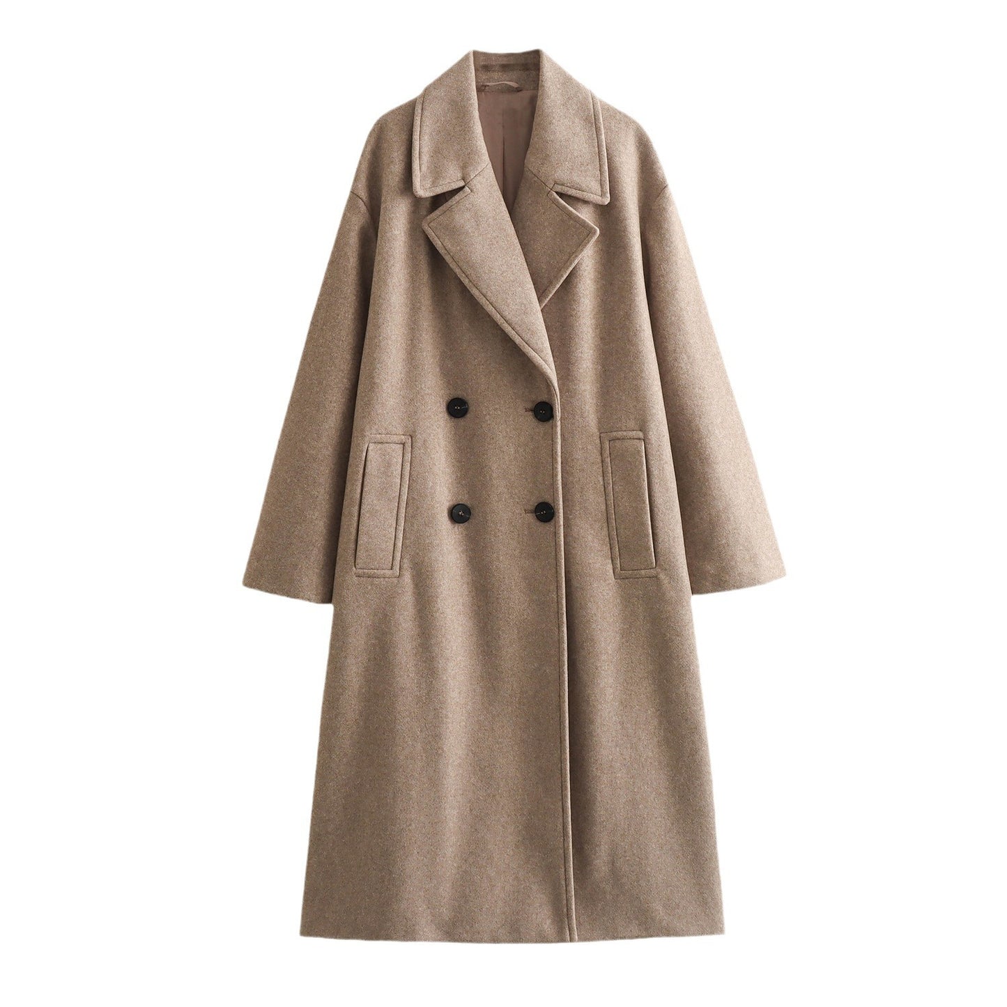 Autumn Soft Double Row Ornament Loose Coats