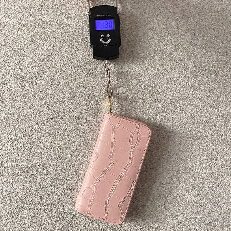 Women's Leather Embossed Pattern Clutch Mid-length Multiple Ladies Wallets