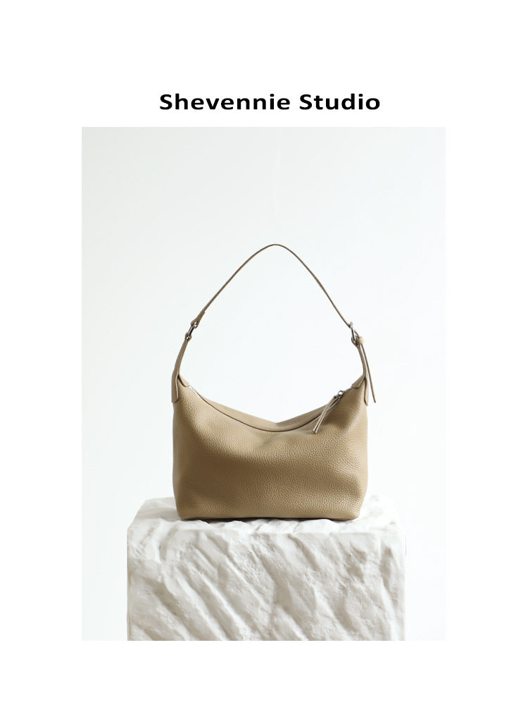 Women's Fashion Simple Son Mother Lychee Pattern Armpit Bags