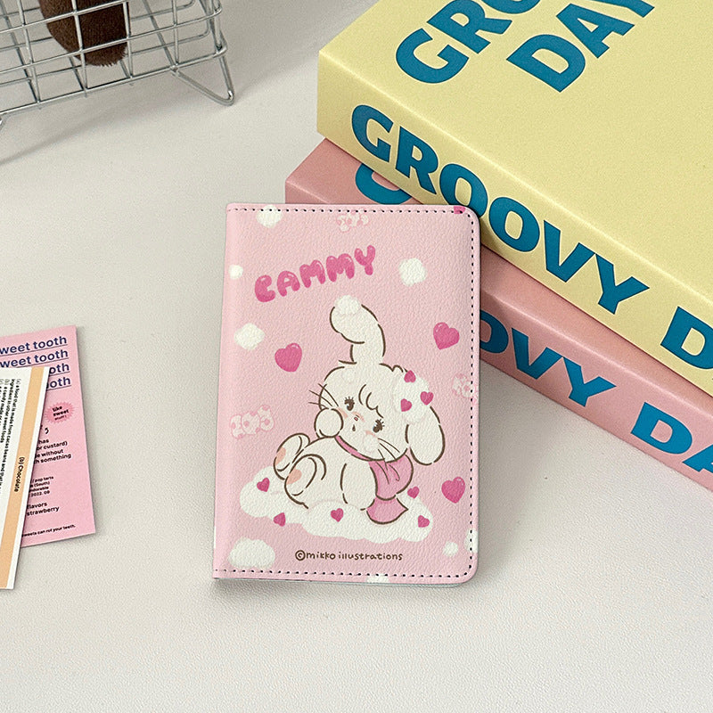 Cute Leather Overseas Passport Cover Storage Card Holder