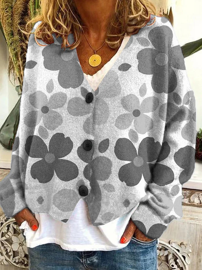 Women's Printed Wear Soft Feel Casual Cloak Sweaters