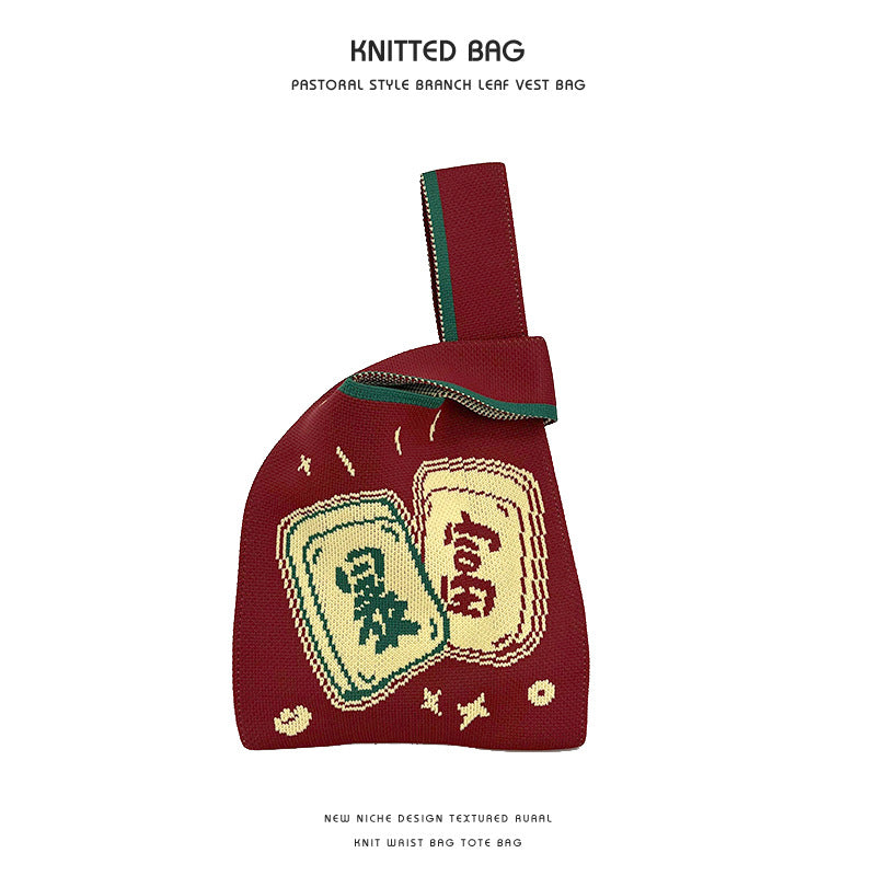 Women's Knitted Vest Versatile Large Capacity Commuter Handbags