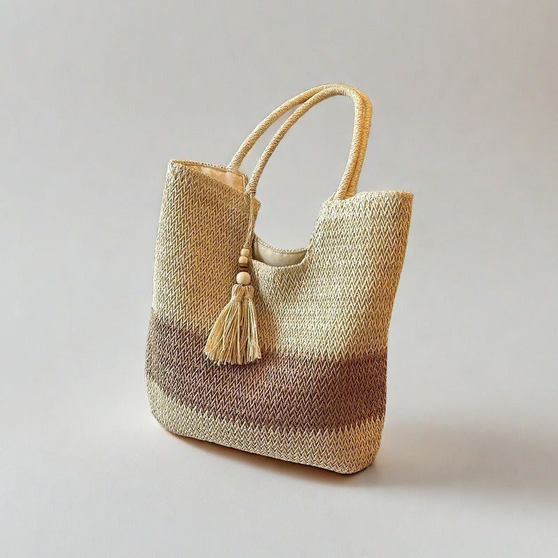 Woven Straw Tassel Chinese Style Large Bags