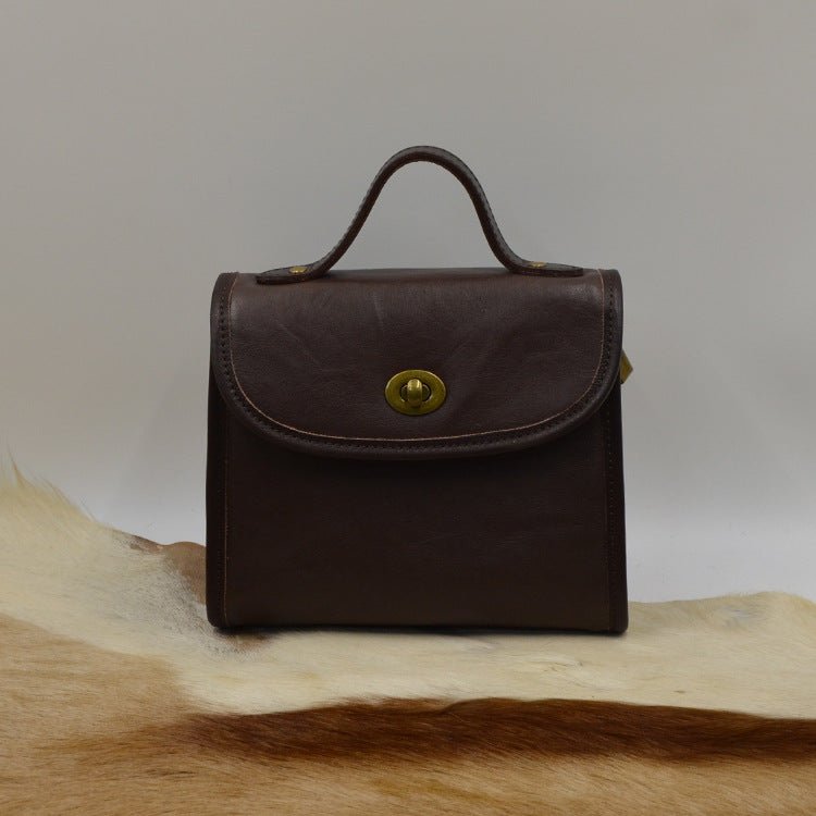 Women's Layer Cowhide Leather Niche High-grade Crossbody Bags