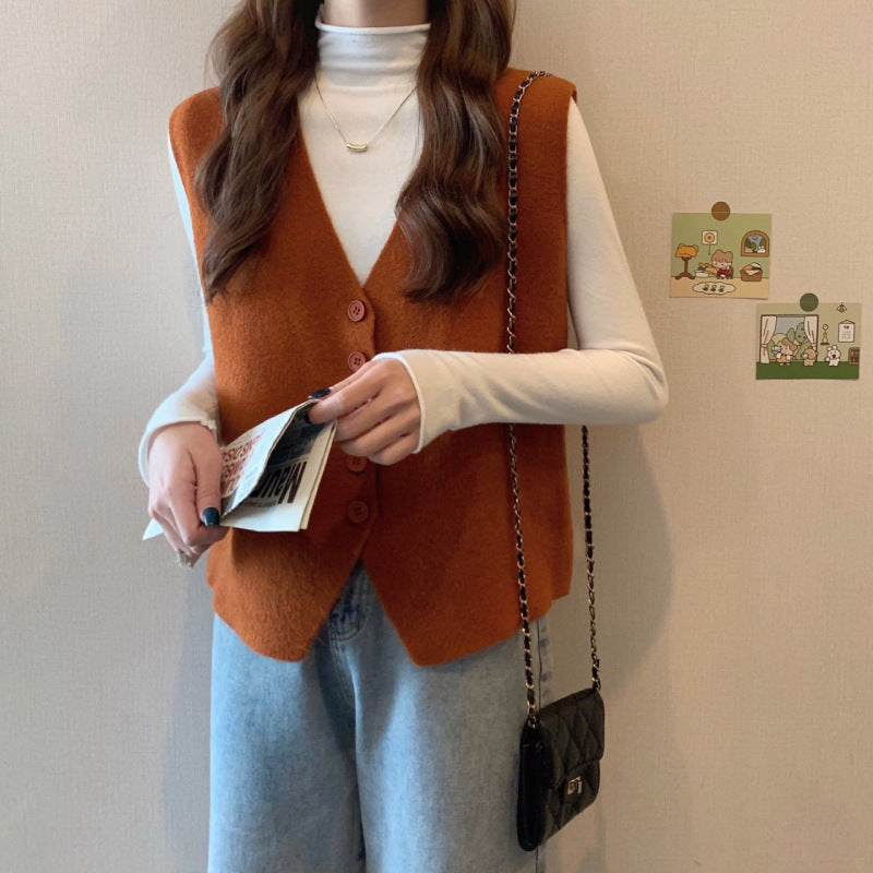 Women's Early Knitted Bandage Dress Small Waistcoat Women's Vest